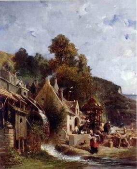 unknow artist European city landscape, street landsacpe, construction, frontstore, building and architecture. 102 china oil painting image